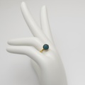 Beautiful gold ring with blue diamonds