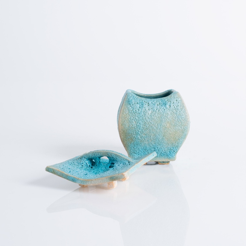 Teal ceramic box