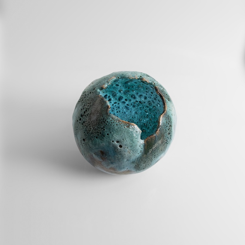 Striking Ceramic Teal-Green Form
