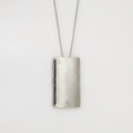 Rectangular silver necklace with hematites