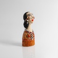 Ceramic Female Head With Eccentric Jewelry