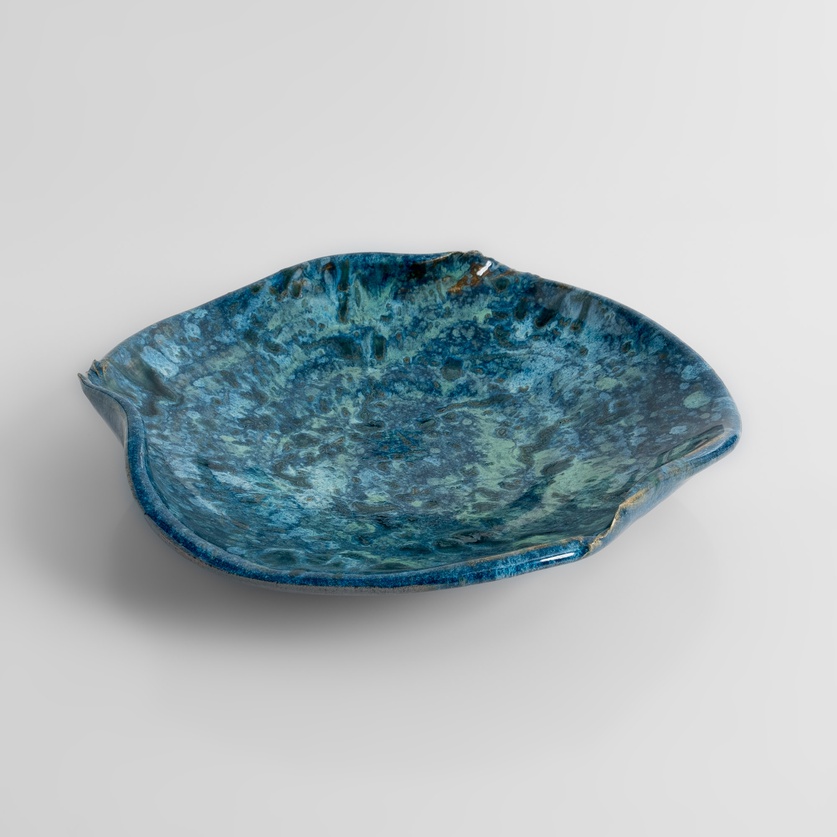 Blue glossy platter