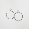 Modern double hoops in silver, gold and brilliant diamonds