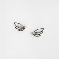Butterfly stud black silver earrings with pearls
