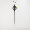 Stunning long necklace in silver and gold with chains (medium size)