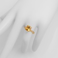 Stunning gold ring with yellow beryl and brilliant-cut diamonds