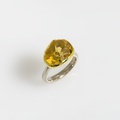 Εξαίσιο δαχτυλίδι με σιτρίν σε ασήμι και χρυσό
