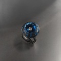 Εντυπωσιακό μαύρο & μπλε δαχτυλίδι σε τιτάνιο με διαμάντι