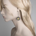 Impressive silver earrings with gold inlay and fresh water pearls
