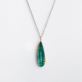 Malachite doublet stone pendant in silver and gold