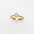 Gold Engagement Ring With Oval-Cut Diamond