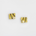 Square stud earrings in silver and gold with pearls