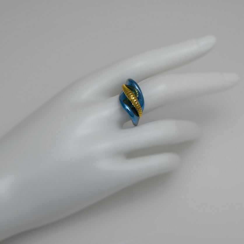 Εξαίσιο δαχτυλίδι τιτανίου με χρυσό Κ18