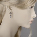 Silver earrings with engraved quartz stones