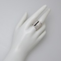 Modern style silver ring with hematites
