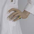 Μινιμαλιστικό δαχτυλίδι σε ασήμι και χρυσό με πράσινη τουρμαλίνη