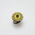 Statement ring in silver & gold with green tourmaline