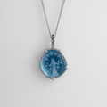 Necklace "The Daughter of the Stars" with engraved quartz and white topaz