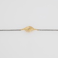 “Eye” bracelet in silver and gold with blue sapphire