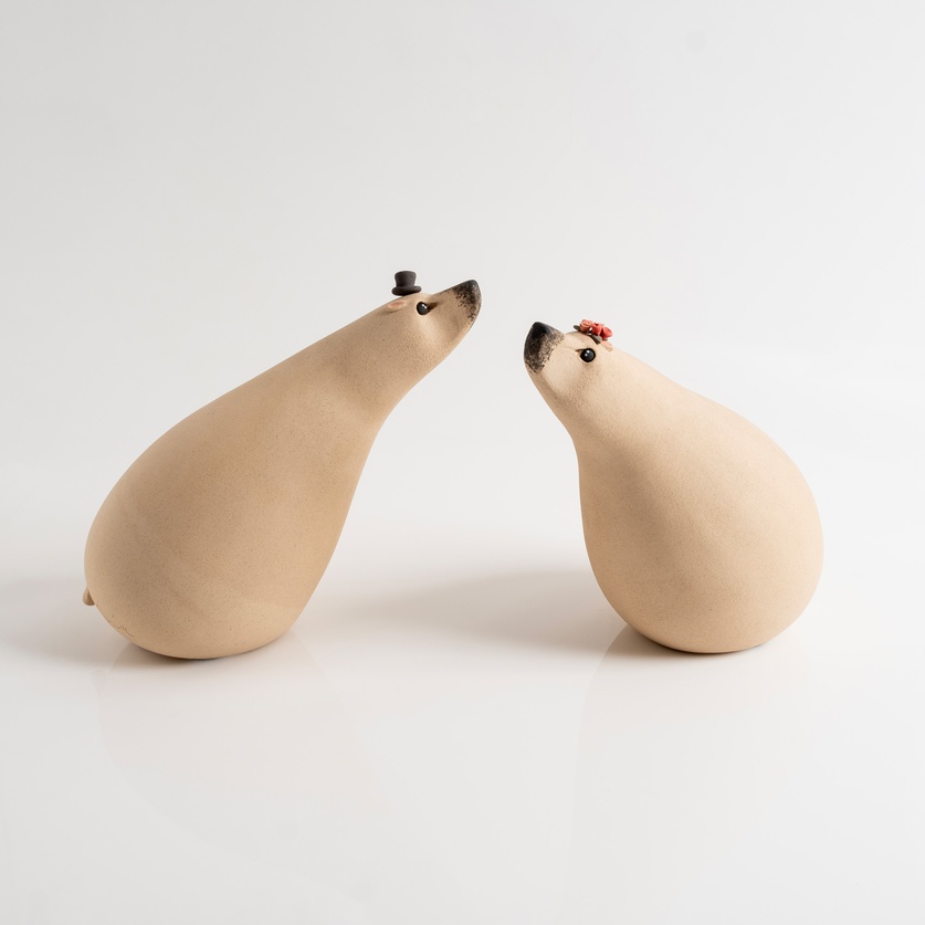 Κεραμική διακοσμητική αρκούδα (θηλυκή)