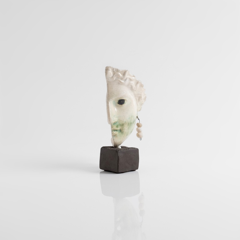 Classical Female Profile Stoneware Sculpture