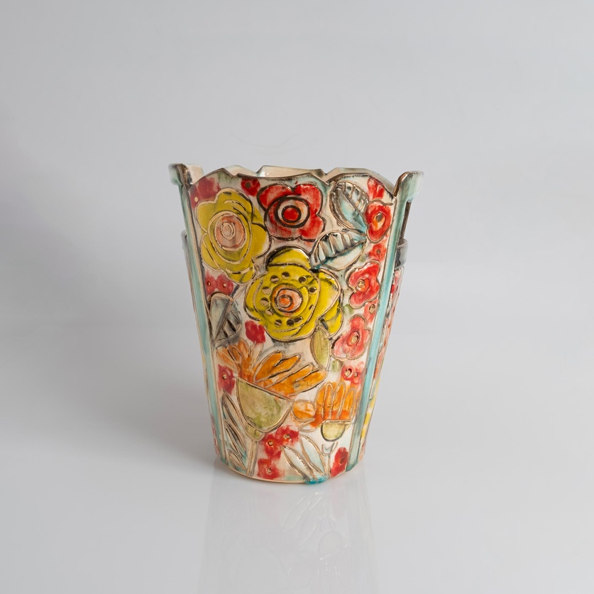 Ceramic vase with handles