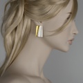 Elegant silver stud earrings with 22K gold inlay