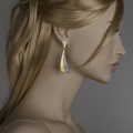 Silver earrings with 22K gold inlay and small diamonds