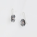 Beautiful drop earrings in black silver & pearls