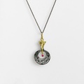 Pendant "Ancient Egypt" in silver & gold inlay with ruby
