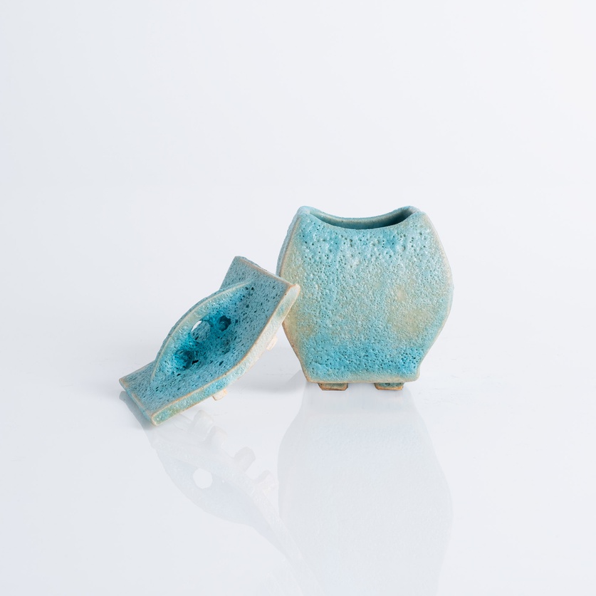 Teal ceramic box