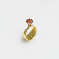Εκπληκτικό δαχτυλίδι σε κίτρινο χρυσό με διαμάντια και τουρμαλίνη